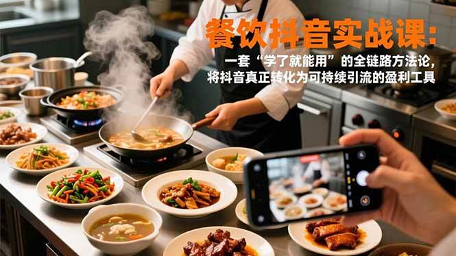 (12.31)餐饮抖音实战课：一套“学了就能用”的全链路方法论，将抖音真正转化为可持续引流的盈利工具