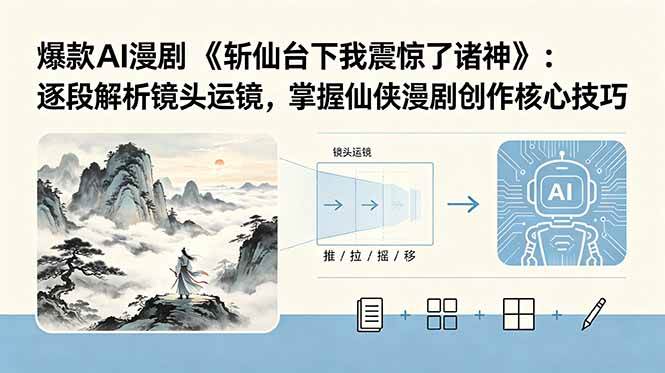 (5.28)爆款AI漫剧《斩仙台下我震惊了诸神》：逐段解析镜头运镜，掌握仙侠漫剧创作核心技巧