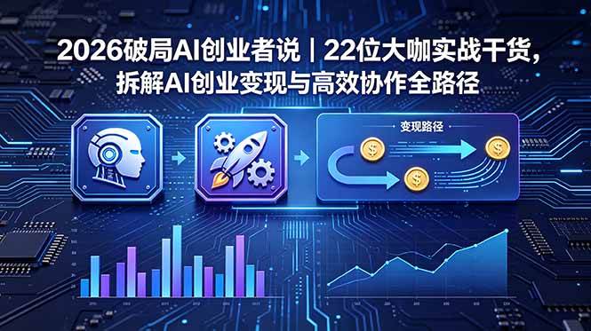 (5.28)2026 破局 AI 创业者说｜22 位大咖实战干货，拆解 AI 创业变现与高效协作全路径